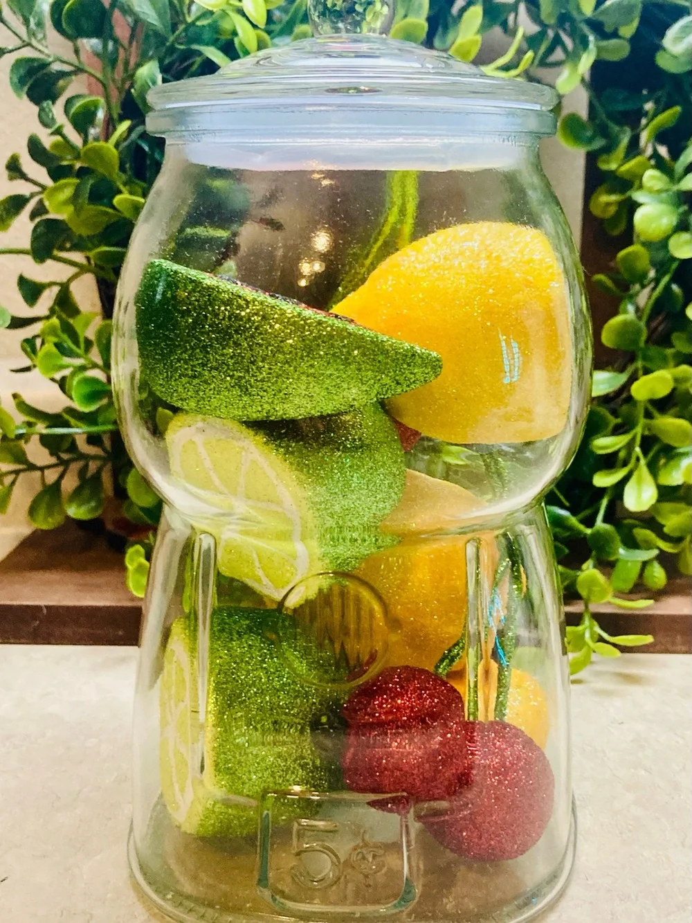 Target Gumball Machine - Clear 8” Gumball already filled w/ colorful fruit decor